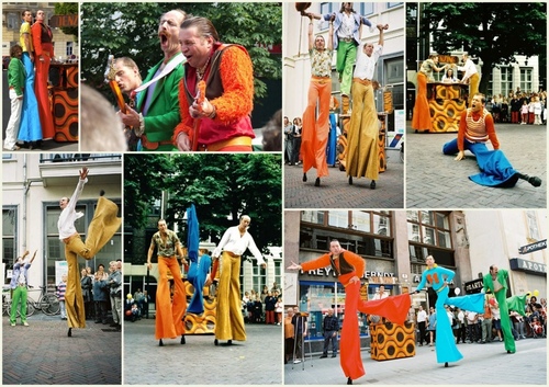 NUJORK DENZING KWIIN - stilttheatre Clownesque 70s stilt-danceTheatre