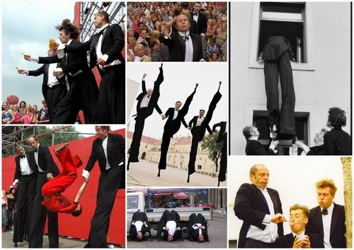 Everywhere the crazy figures in tails and on stilts appear the public is full of enthusiasm. They don’t talk, but they communicate a great deal. They don’t stop at anything they climb into other people’s balconys