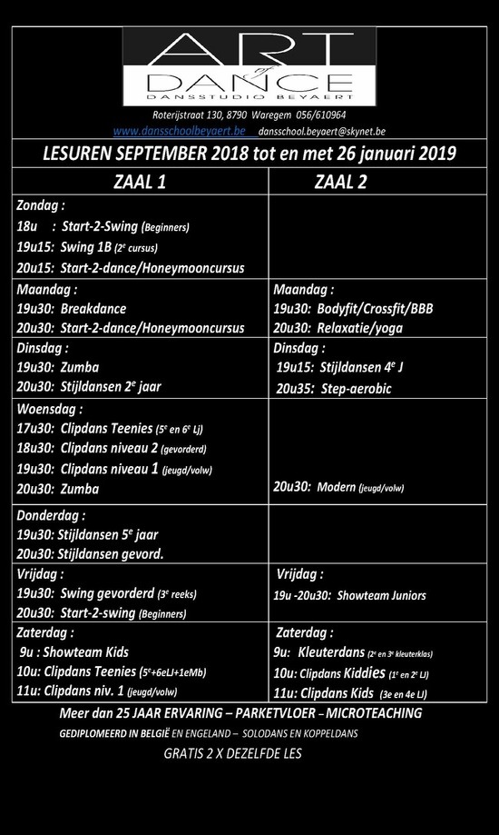 Lesuren september 2018