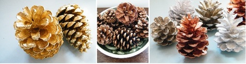 natural christmas decor pine cones