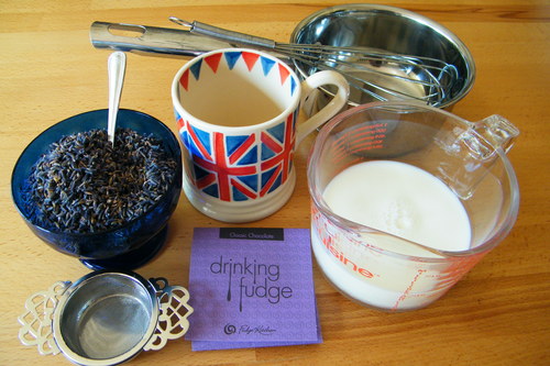 making lavender hot chocolate