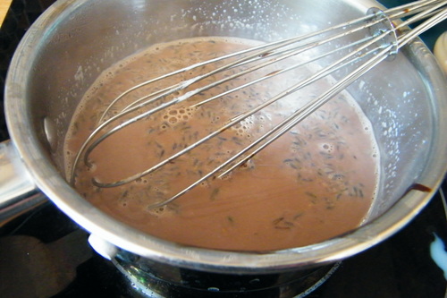 mixing chocolate lavender