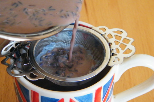 straining lavender chocolate