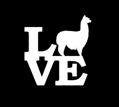 alpaca love window sticker