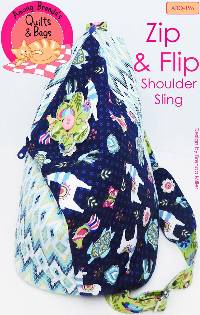 Zip & Flip Shoulder Sling Purse Pattern by Among Brenda's Quilts & Bags