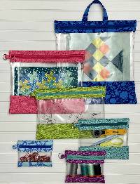 The Clearly Organized Pouch Pattern by Lisa Amundson of Around the Bobbin