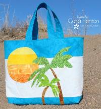 Sun and Sand Applique Beach Tote Bag Tutorial by Carla Henton for therm*o*web