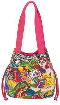 Earth Song Medium Drawstring Bag LB5623 by Laurel Burch ON SALE