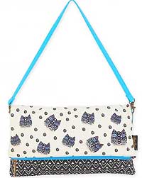 Polkadot Gatos Flap Clutch by Laurel Burch ON SALE