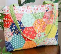 Raspberry Summer Tote Pattern by Sherri McConnell of A Quilting Life Designs.