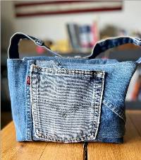 Recycled Jeans Messenger Book Bag Tutorial by Jo-Ann