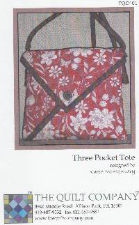Three Pocket Tote Pattern by Karen Montgomery of The Quilt Company