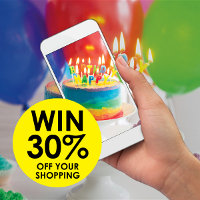 Simply share a photo of your celebration cake baking for a chance to win 30% off your shopping at Real Foods