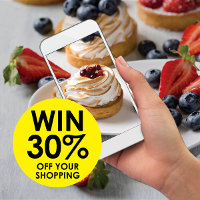 Simply share a photo of your latest patisserie creation for a chance to win 30% off your shopping at Real Foods