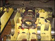 Damaged Gearbox Bores Before Repair