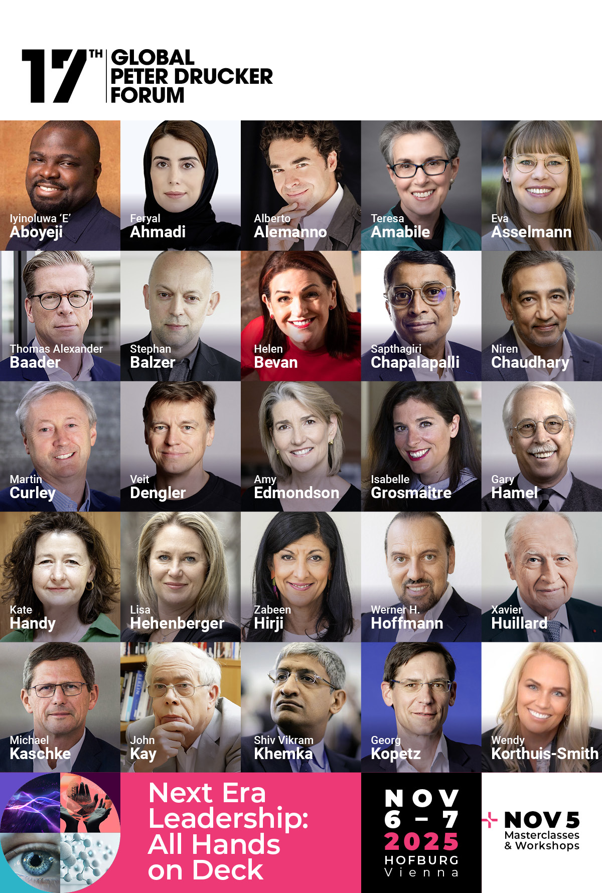 Visual with 4 photos and text: Shape the debate