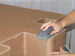 tete de lit en carton haustin - poncage