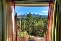 Pikes Peak Paradise offers mountain pine gardens as a backdrop in Woodland Park