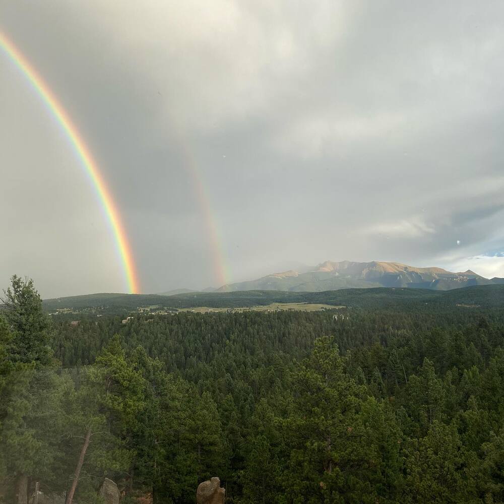 Rainbow skies from Pikes Peak Paradise B&B