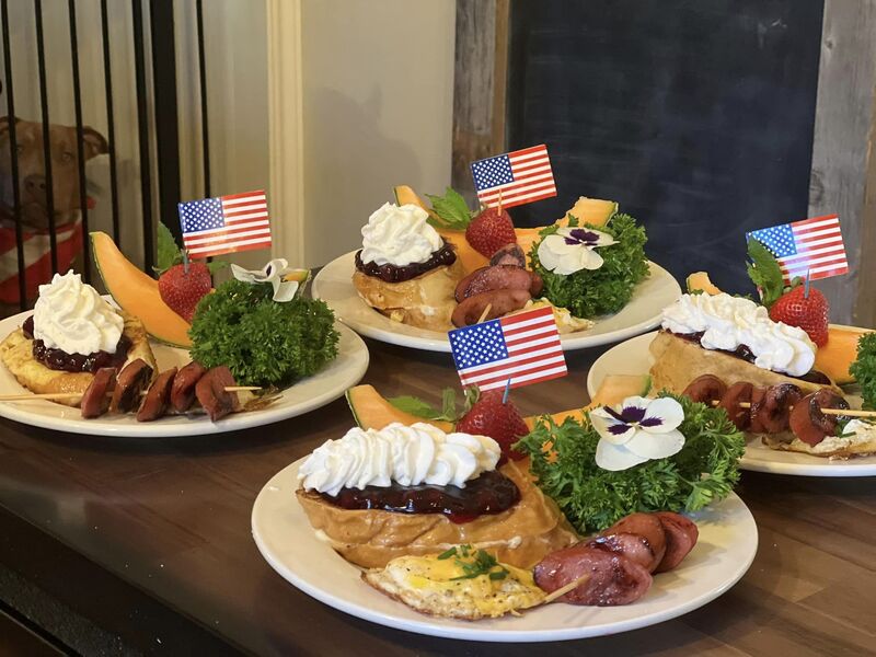 Arbor House on the River and patriotic food on the 4th