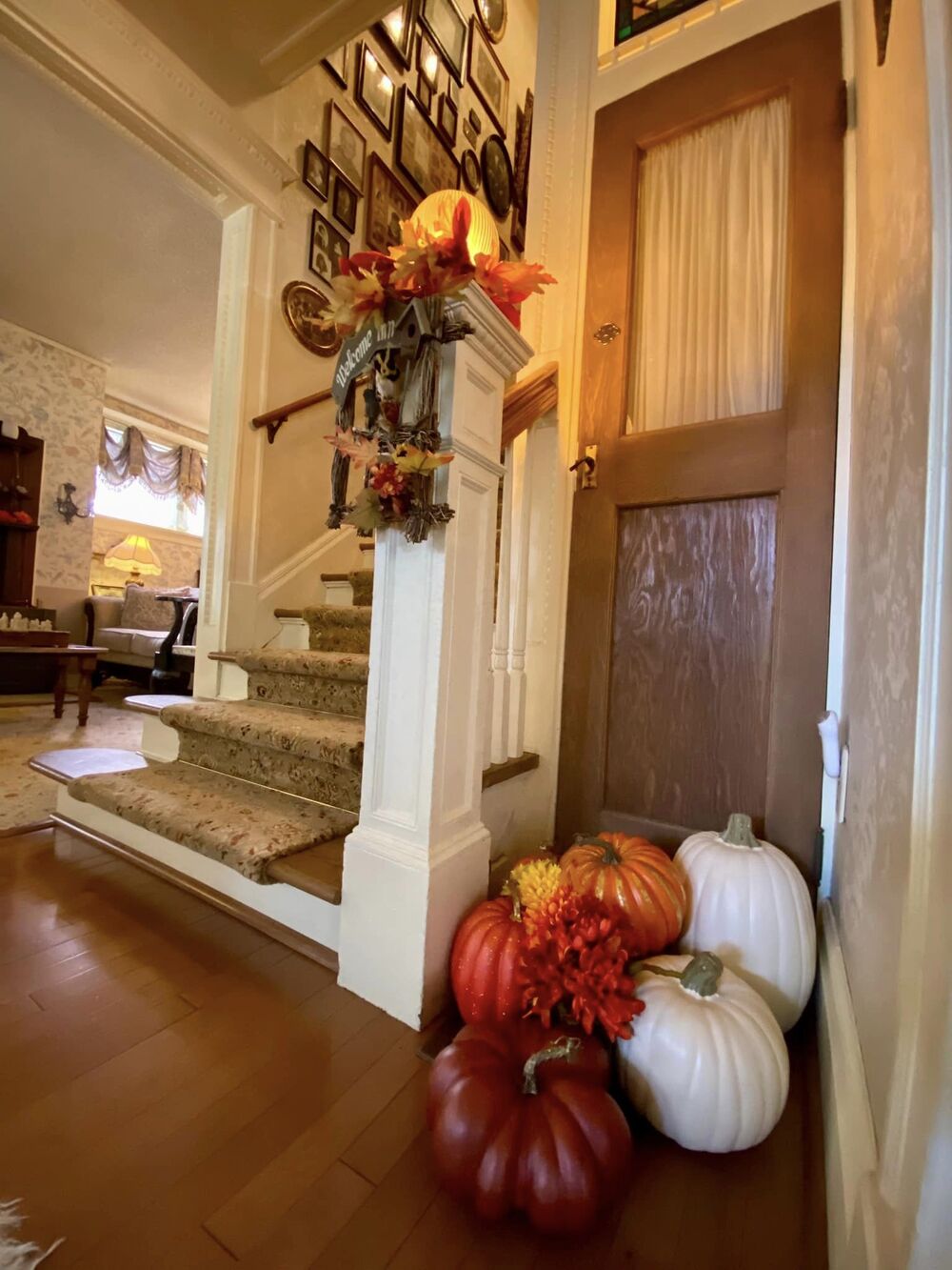 Holden House porch and a fall guest welcome