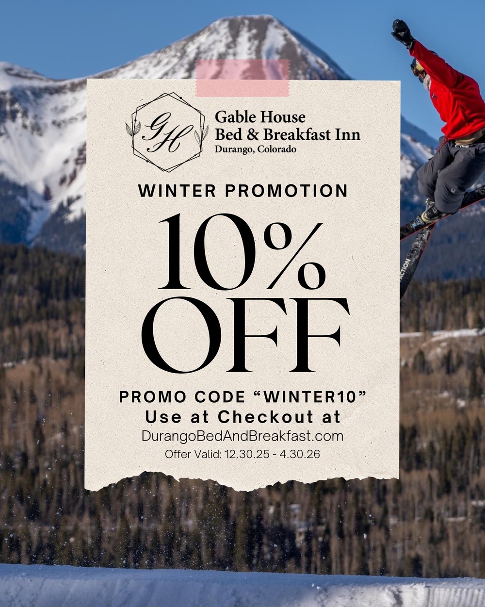 Gable House Bed & Breakfast Durango, CO Winter Getaway Special