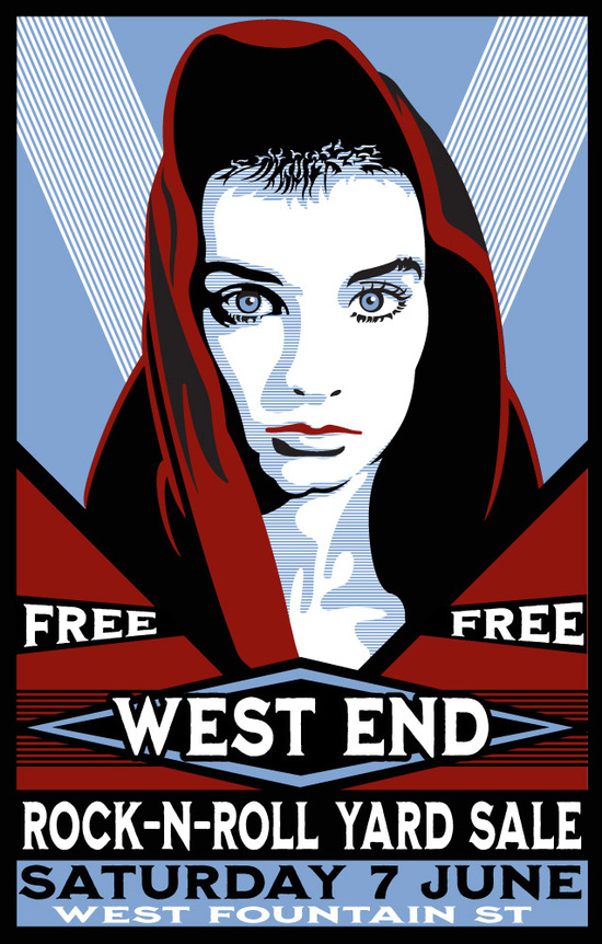 the west end providence rock and roll yard sale 2025 poster by swamp yankee