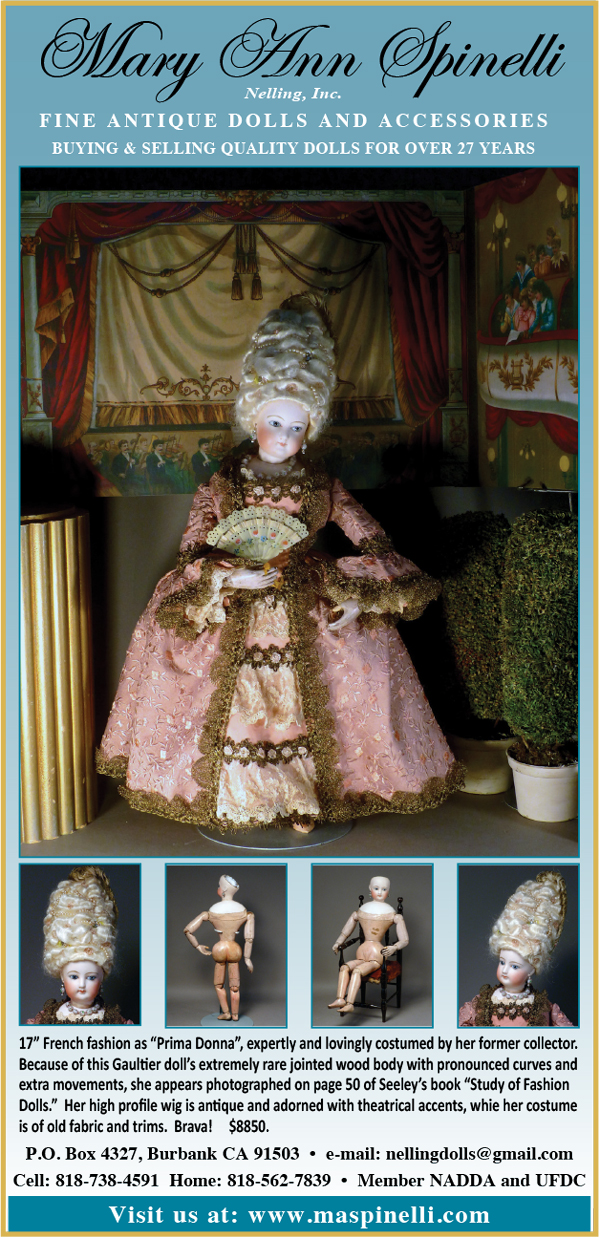 Mary Ann Spinelli in November 2020 ad in Antique Doll Collector