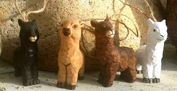 wooden alpaca ornaments