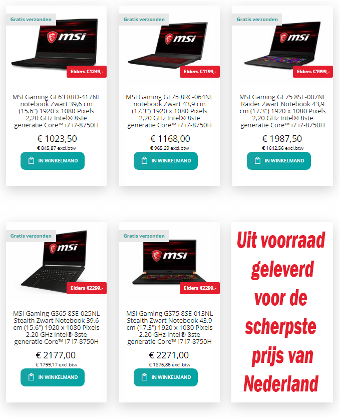 Msi Gaming Notebooks Nergens Goedkoper