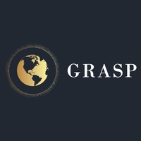 The new black and gold GRASP logo with a gold globe.