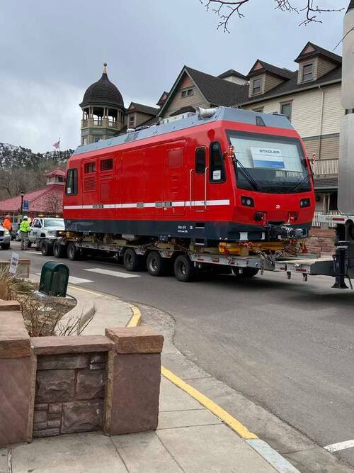 New COG Railway winds its way through Manitou Springs: Photo by Gwenn David Whickerbill Gifts