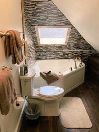 The newly remodeled Goldfield suite bath with Bubbl-Jet Tub for Two