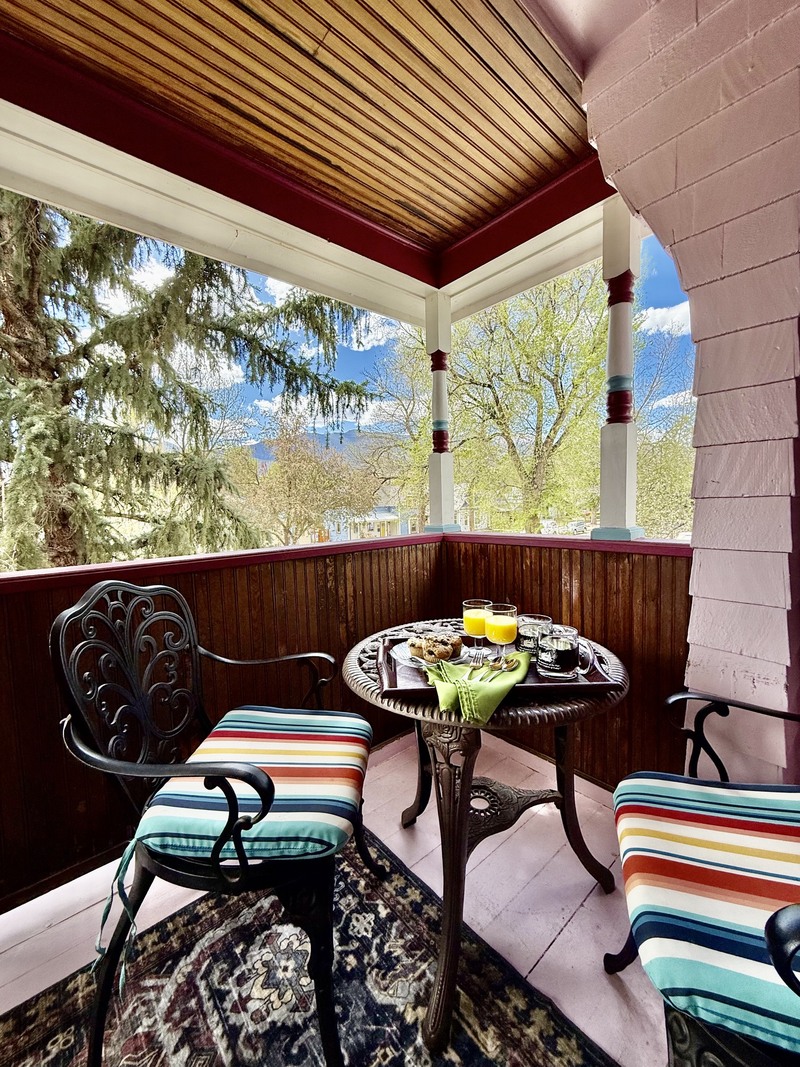 A private balcony in the Pikes Peak Suite can be yours if you book ahead at Holden House