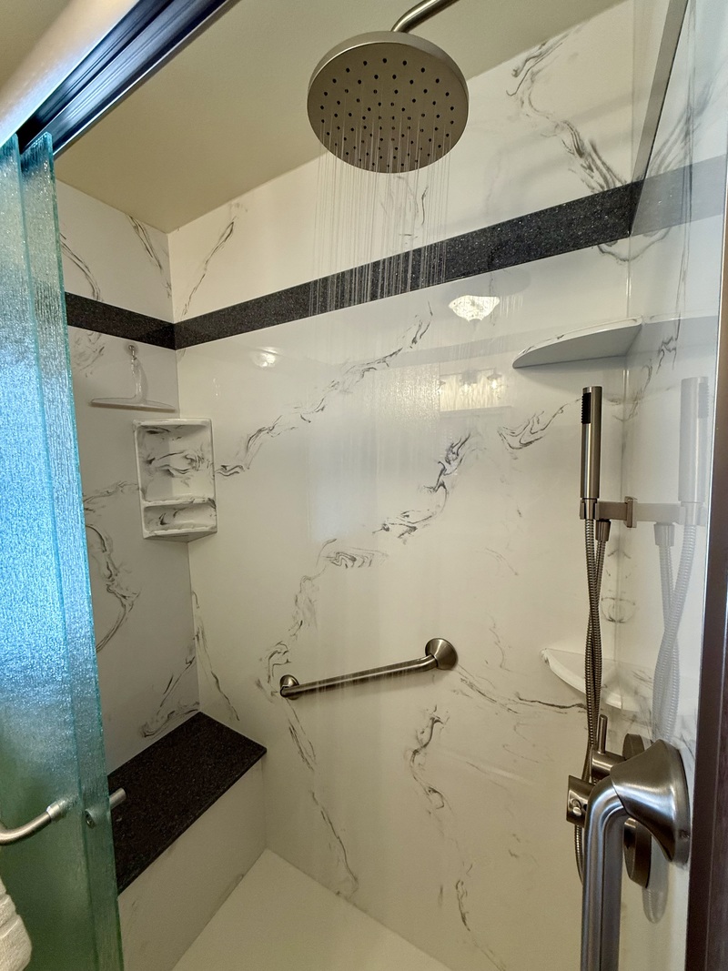 The Pikes Peak suite and luxury walk-in rain shower