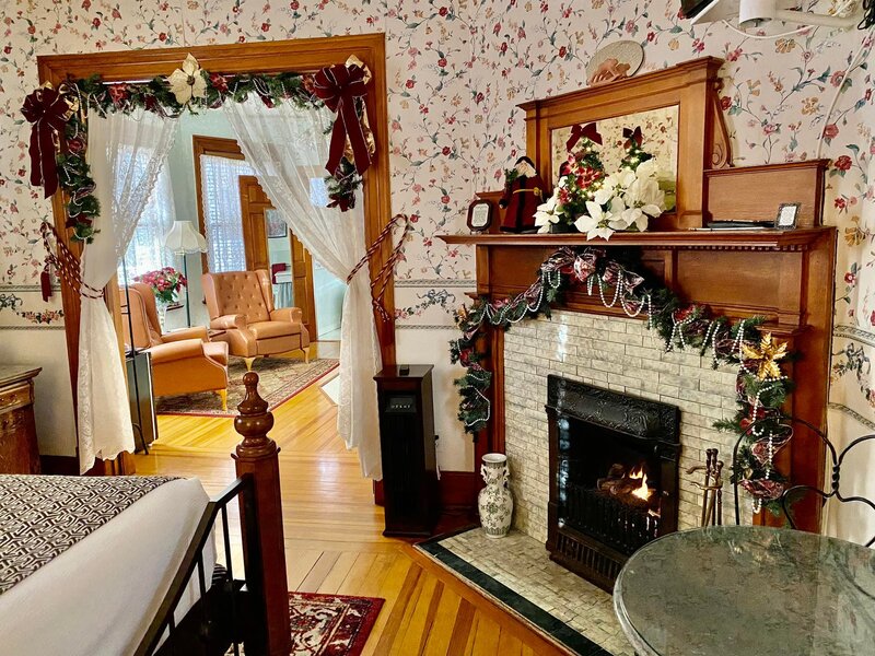 Each suite features a fireplace at Holden House B&B