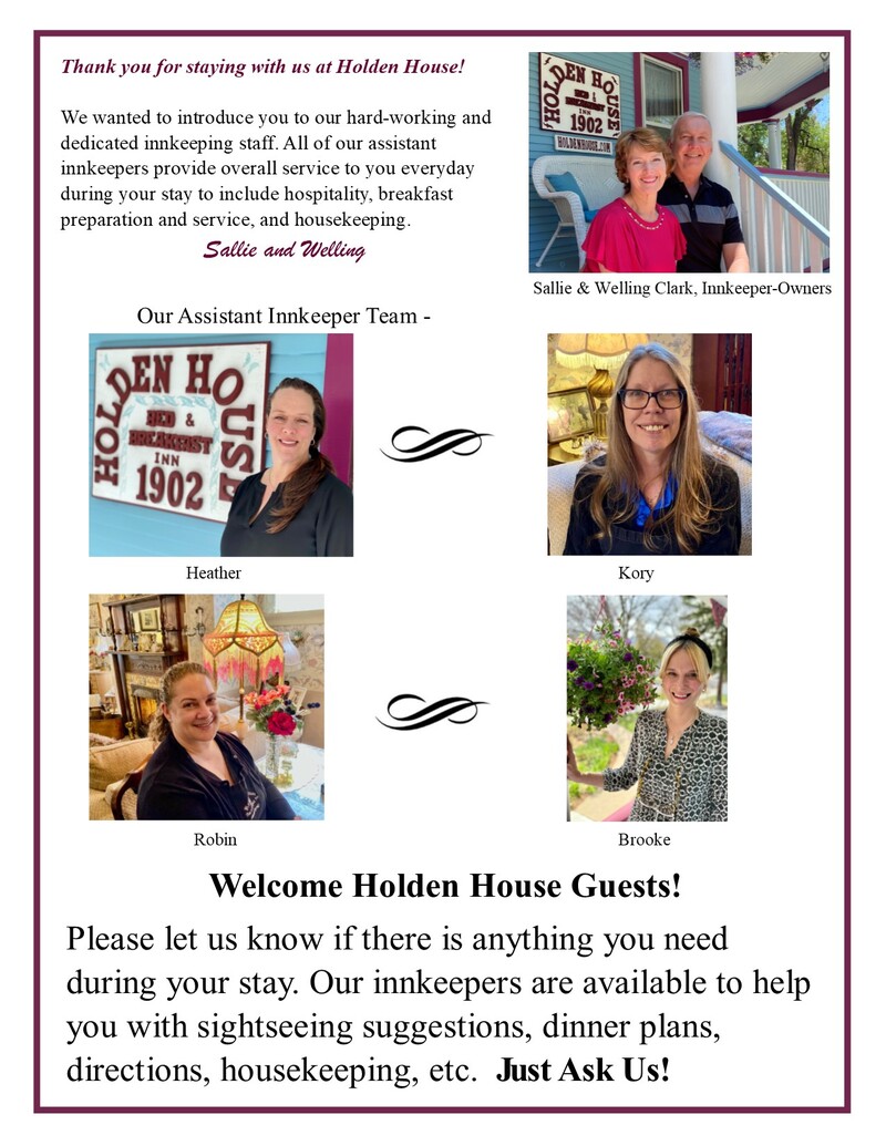 Holden House innkeeping team