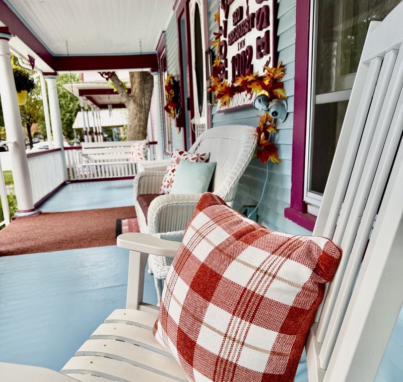 Rocking chairs and porch swings are aplenty at Holden House