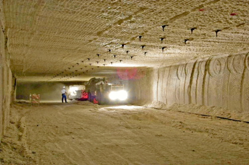 Mining a new waste room at WIPP