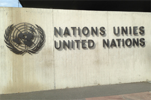 Image: photograph of United Nations sign in Geneva