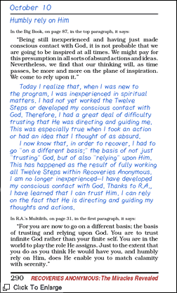 A page from R.A.'s Journal Of Recovery.