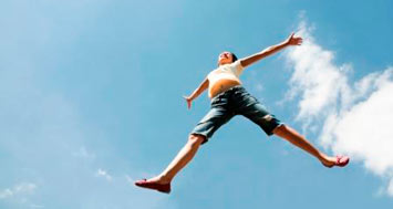 The joys of studing at LSI - student leaps into air