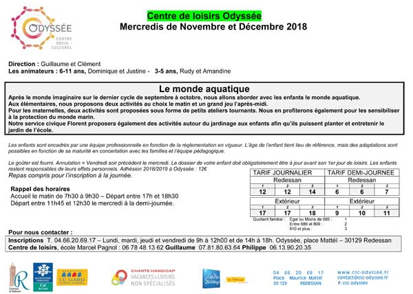 Prog CDL nov/déc 2018