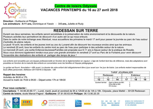 Prog CdL printemps 2018
