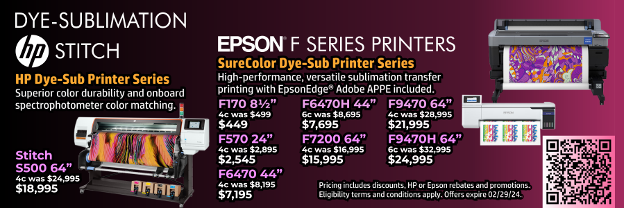 Dye-Sub HP Stitch & Epson F Series