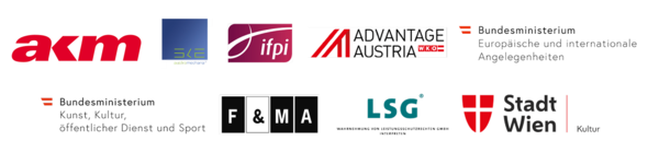 logos of akm ske ifpi wko bmeia bmkös fama stadt wien ma7 lsg