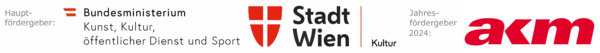 Logos von BMKÖS, Stadt Wien Kultur, AKM